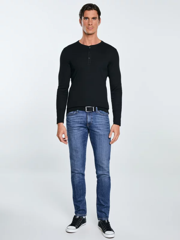 Bluzka męska z prążkowanej dzianiny czarna Icarus 906