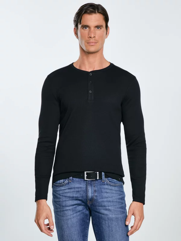 Bluzka męska z prążkowanej dzianiny czarna Icarus 906