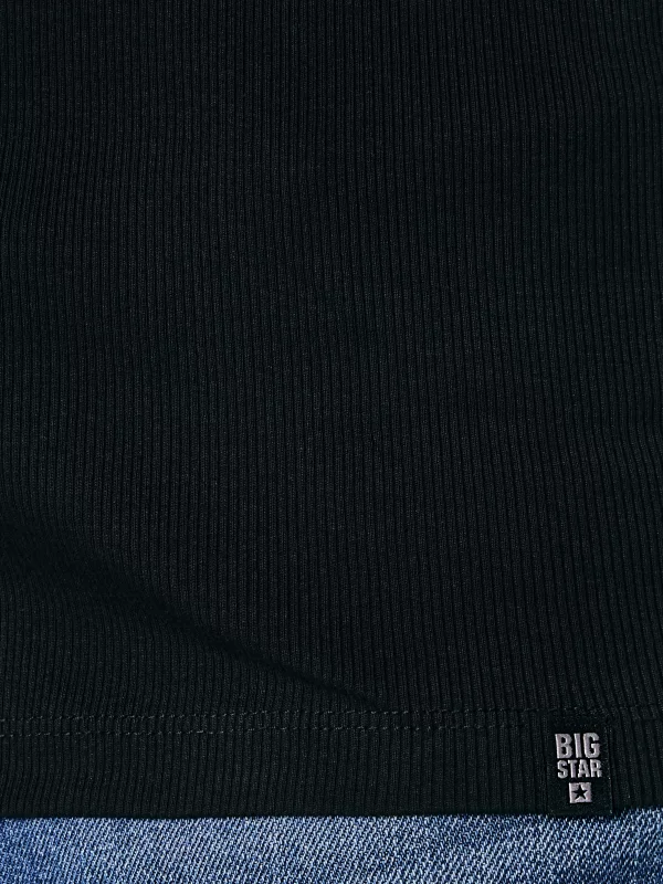 Bluzka męska z prążkowanej dzianiny czarna Icarus 906