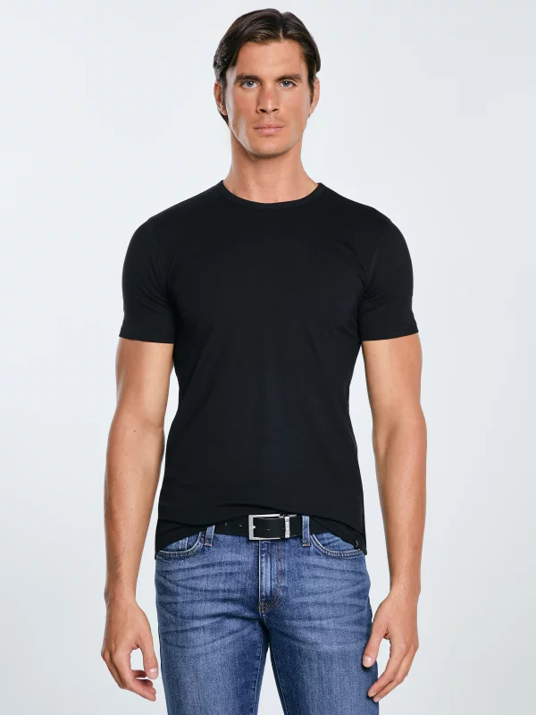 Koszulka męska slim z bawełny supima czarna Supiclassic 906
