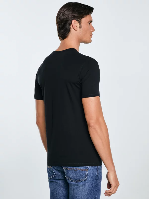 Koszulka męska slim z bawełny supima czarna Supiclassic 906
