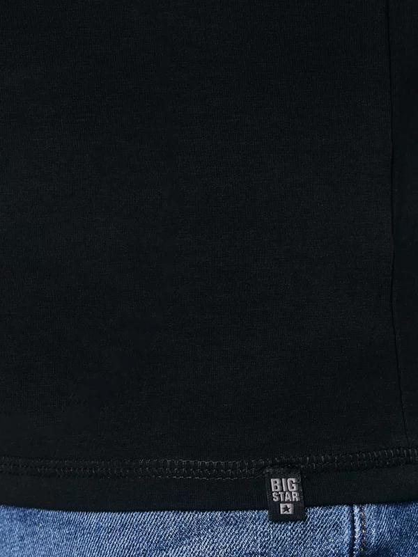 Koszulka męska slim z bawełny supima czarna Supiclassic 906