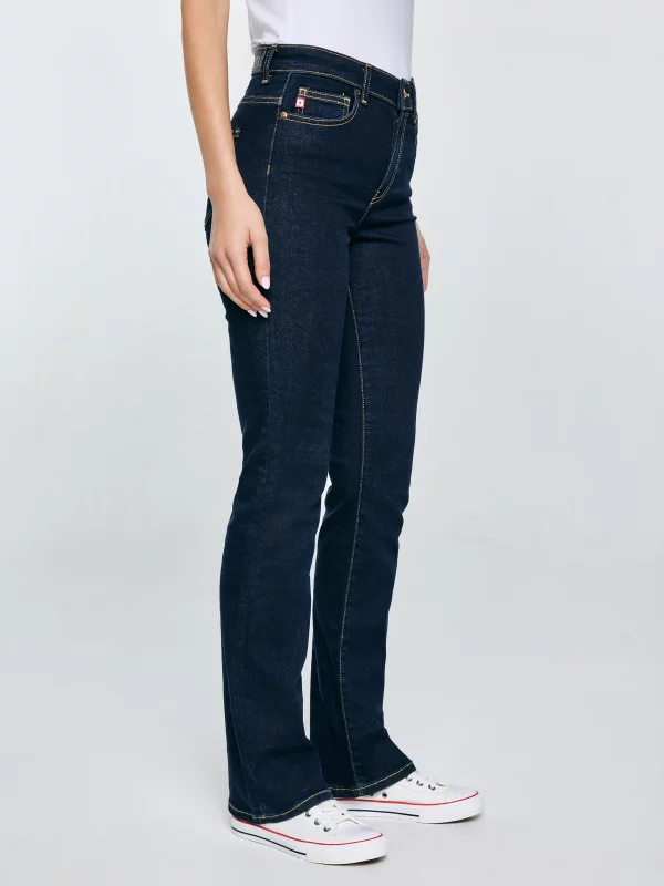 Jeansy damskie granatowe Adela Bootcut 505