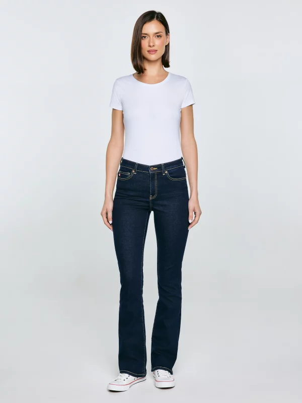 Jeansy damskie granatowe Adela Bootcut 505