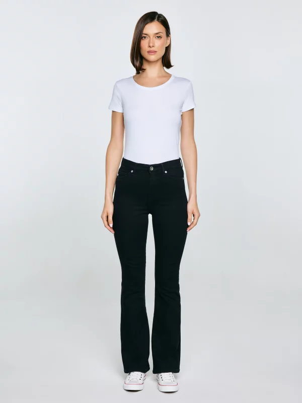 Jeansy damskie czarne Adela Bootcut 908