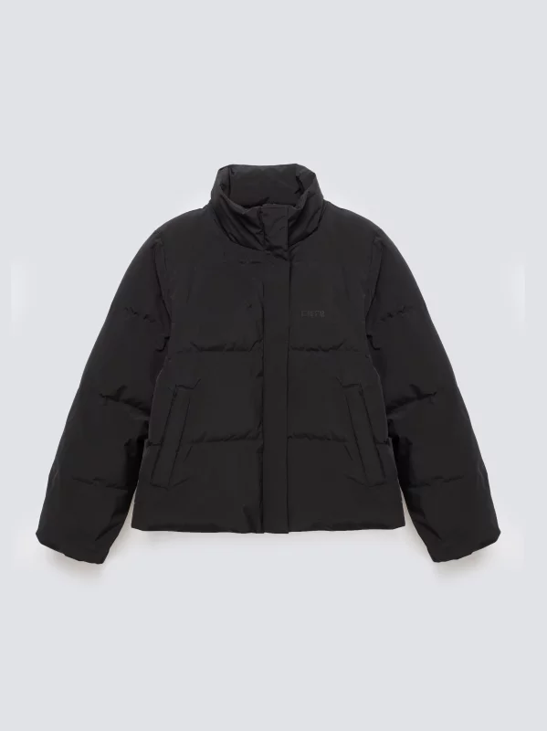 Kurtka damska oversize puchowa z naturalnym wypełnieniem czarna Dalia 906