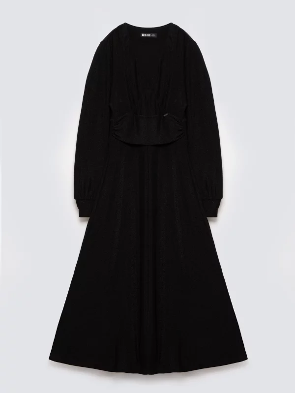 Sukienka damska midi błyszcząca czarna Daniela 906