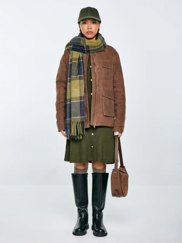 Sukienka damska mini z wiskozy z ozdobnymi guzikami khaki Dilara 303