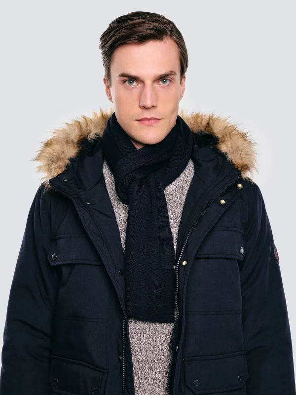 Szal dzianinowy granatowy Estanilan 403/ Mesianil 403