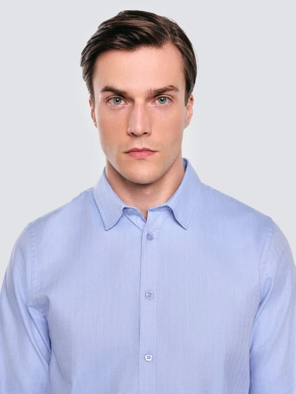 Koszula męska slim bawełniana błękitna Guberno 400