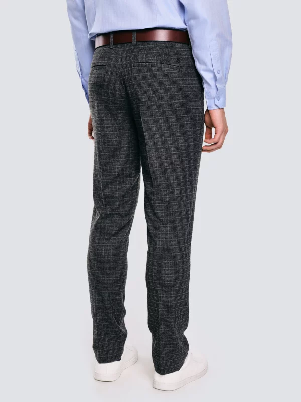 Spodnie męskie z kantem w kratę szare Jordini 903