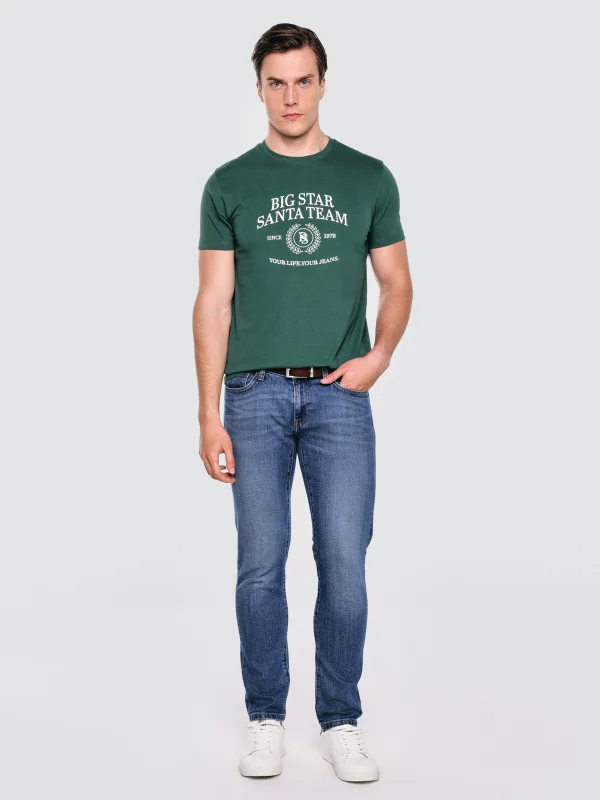 Koszulka męska z nadrukiem zielona Marr 304