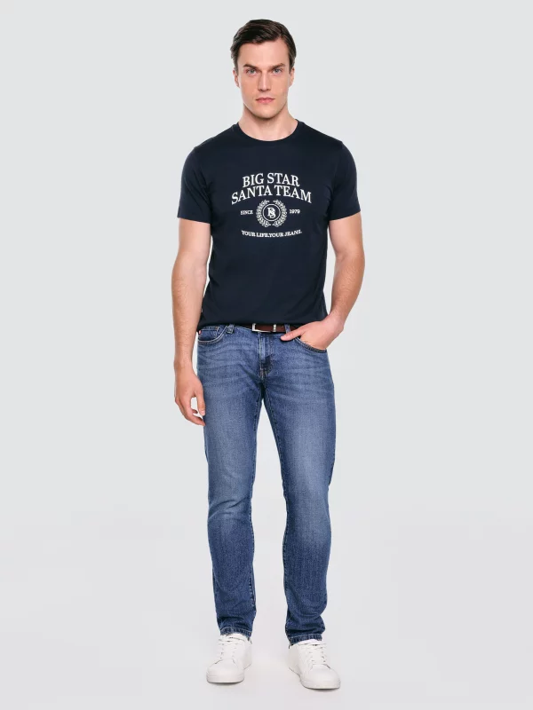 Koszulka męska z nadrukiem granatowa Marr 403