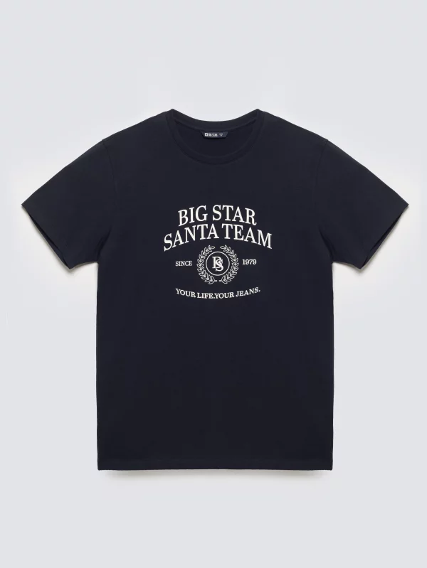 Koszulka męska z nadrukiem granatowa Marr 403