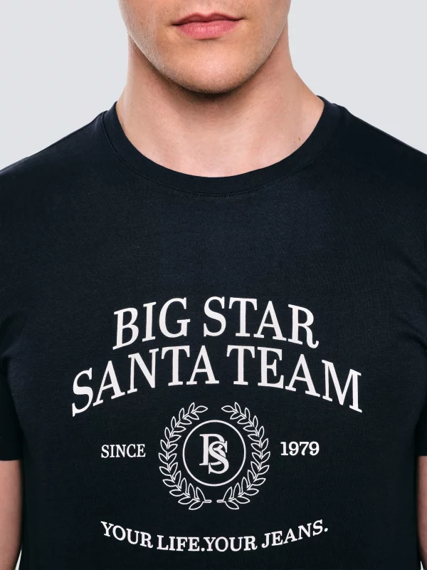 Koszulka męska z nadrukiem granatowa Marr 403