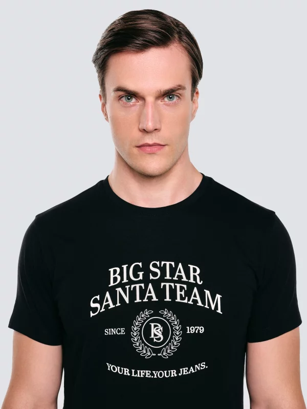 Koszulka męska z nadrukiem czarna Marr 906