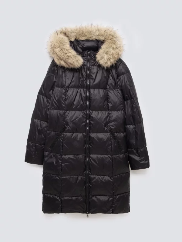 Płaszcz damski puchowy z naturalnym wypełnieniem czarny Melissa 906