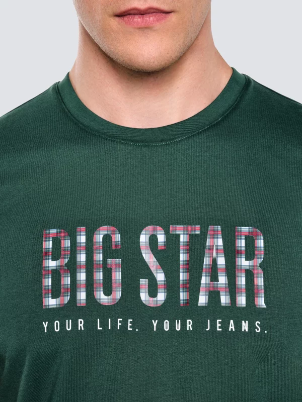 Koszulka męska z logo BIG STAR zielona Melsar 304