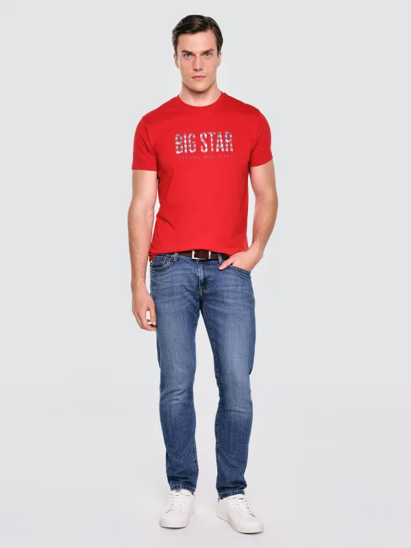 Koszulka męska z logo BIG STAR czerwona Melsar 603