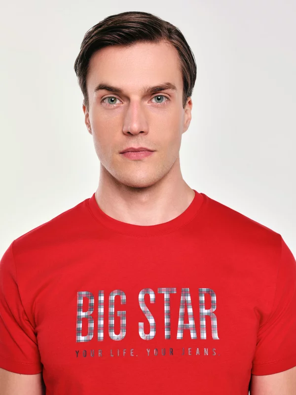 Koszulka męska z logo BIG STAR czerwona Melsar 603