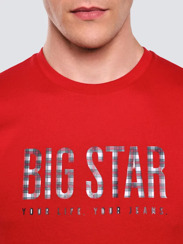 Koszulka męska z logo BIG STAR czerwona Melsar 603