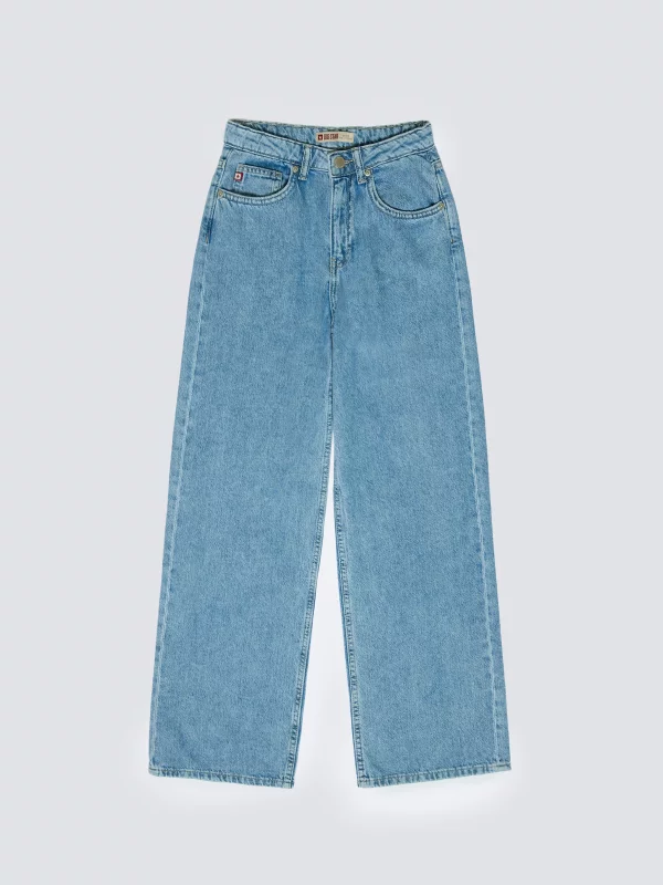 Jeansy dziewczęce z szeroką nogawką niebieskie Natalie 194