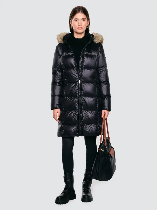 Trapery damskie ze skóry ekologicznej czarne OO274137 906