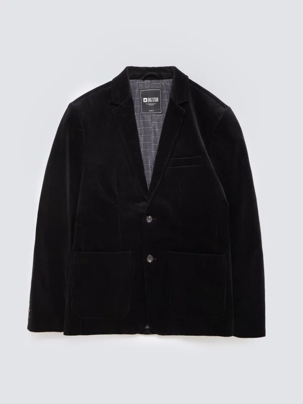 Marynarka męska sztruksowa czarna Pilos 906