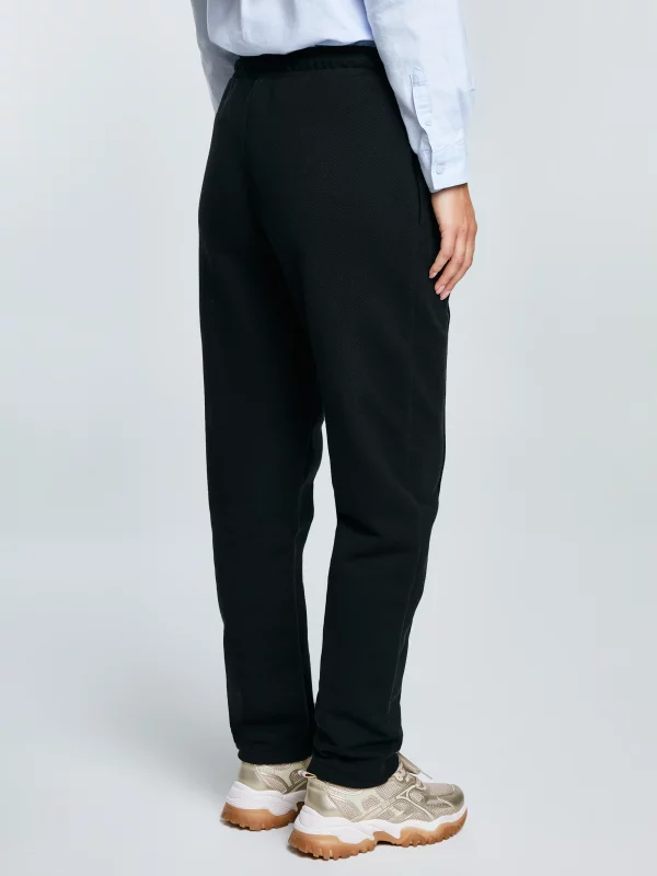 Spodnie damskie dresowe z przeszyciem czarne Pixelinap 906