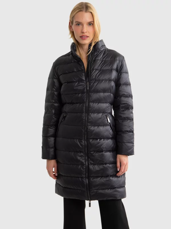 Płaszcz damski puchowy pikowany czarny Rosabel 906