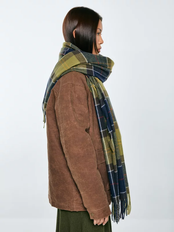 Szal damski w kratę zielony Saikas 304