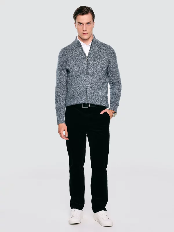 Spodnie męskie chinosy sztruks czarne Trevis 906