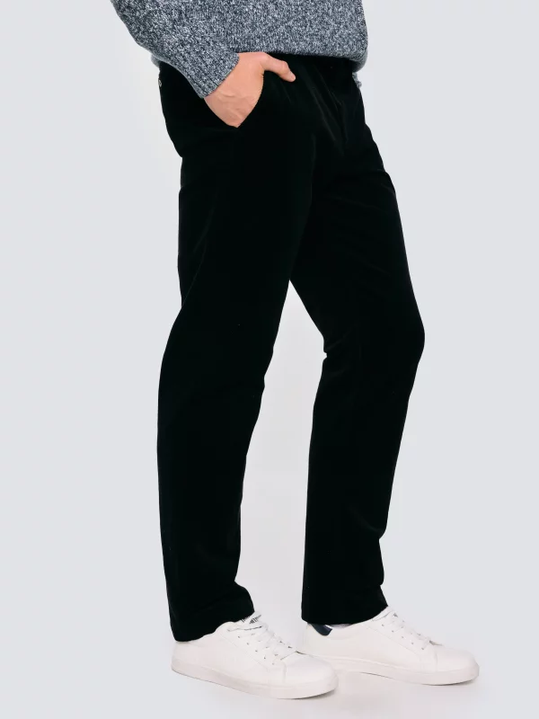 Spodnie męskie chinosy sztruks czarne Trevis 906