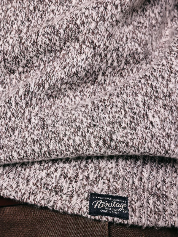 Sweter męski melanżowy brązowy Waltero 804