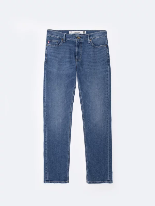 Jeansy męskie z prostą nogawką niebieskie Colt 434