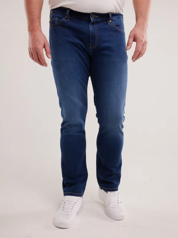Jeansy męskie dopasowane granatowe Terry 499