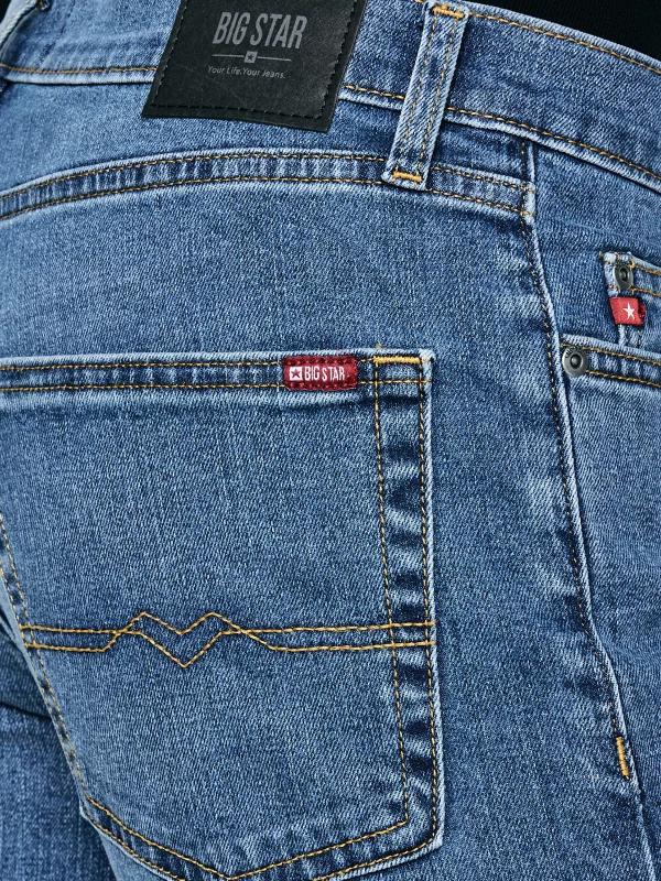 Jeansy męskie z prostą nogawką niebieskie Trent 114