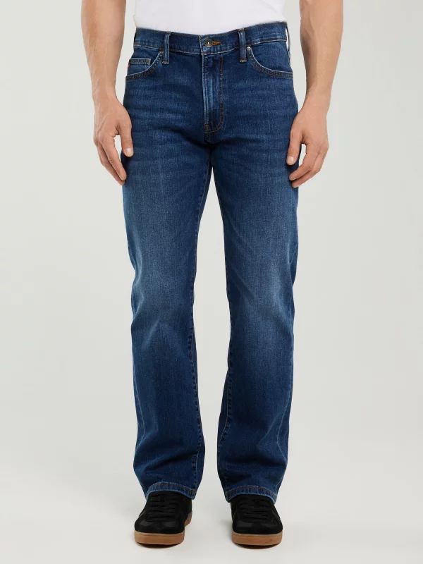 Jeansy męskie z prostą nogawką granatowe Trent 481