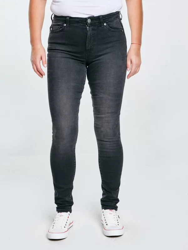 Jeansy damskie skinny z przetarciami czarne Adela 961