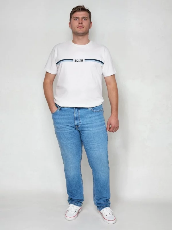 Jeansy męskie z prostą nogawką niebieskie Colt 234