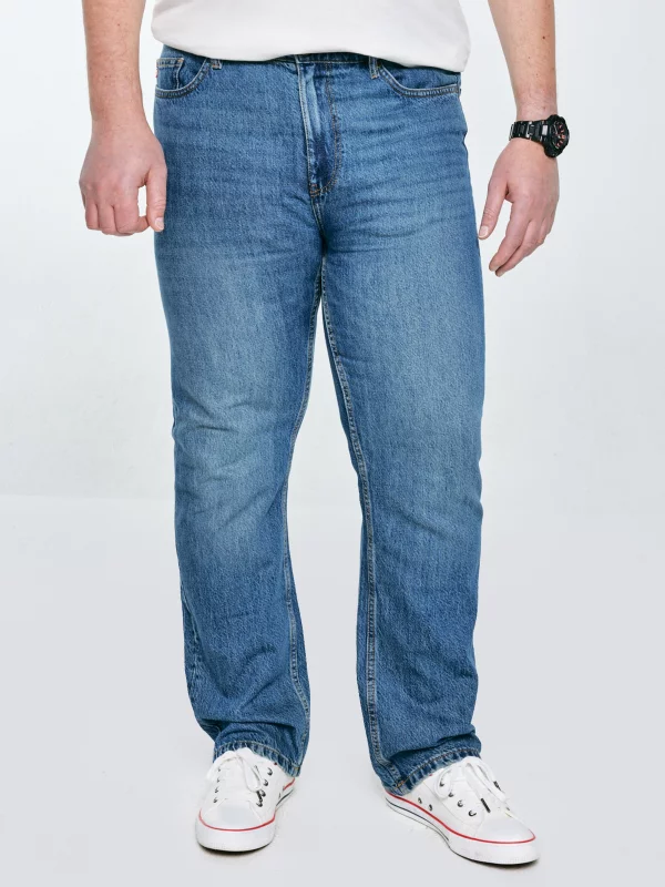 Jeansy męskie z prostą nogawką niebieskie Colt 334
