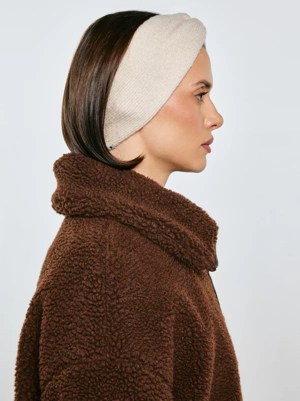 Opaska damska z ozdobnym splotem beżowa Facita 800