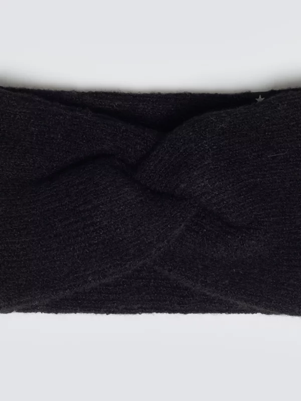 Opaska damska z ozdobnym splotem czarna Facita 906