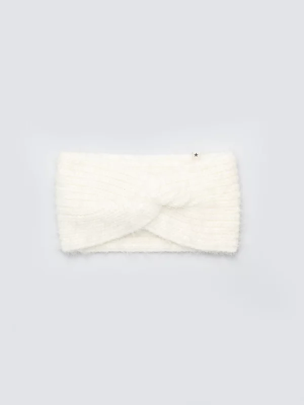 Opaska damska z ozdobnym splotem kremowa Holia 103