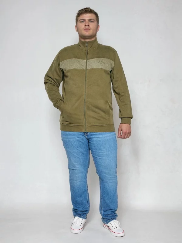Bluza męska bawełniana na stójce khaki Johnson 303