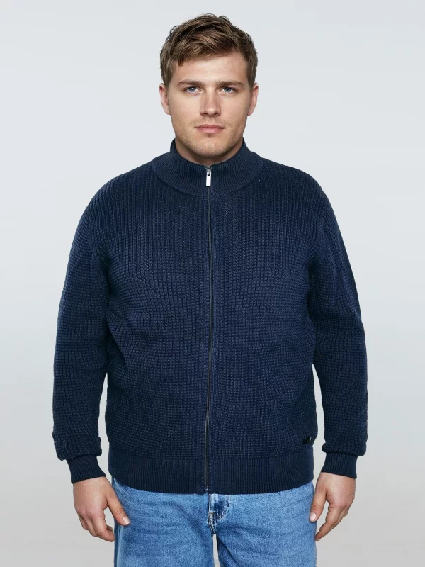 Sweter męski ze stójką granatowy Karlison 403