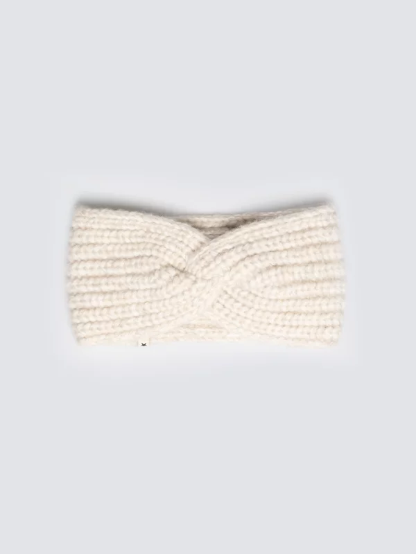 Opaska damska z ozdobnym splotem beżowa Nanita 801