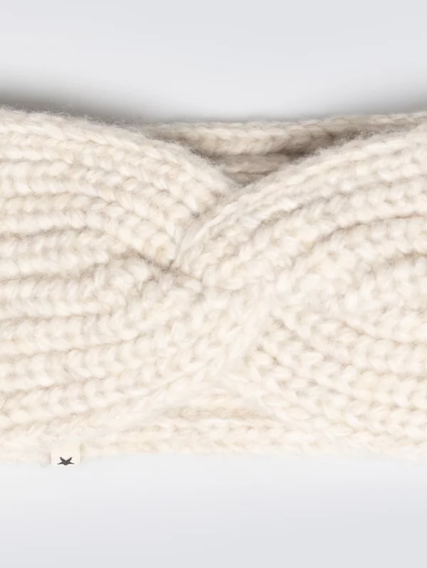 Opaska damska z ozdobnym splotem beżowa Nanita 801