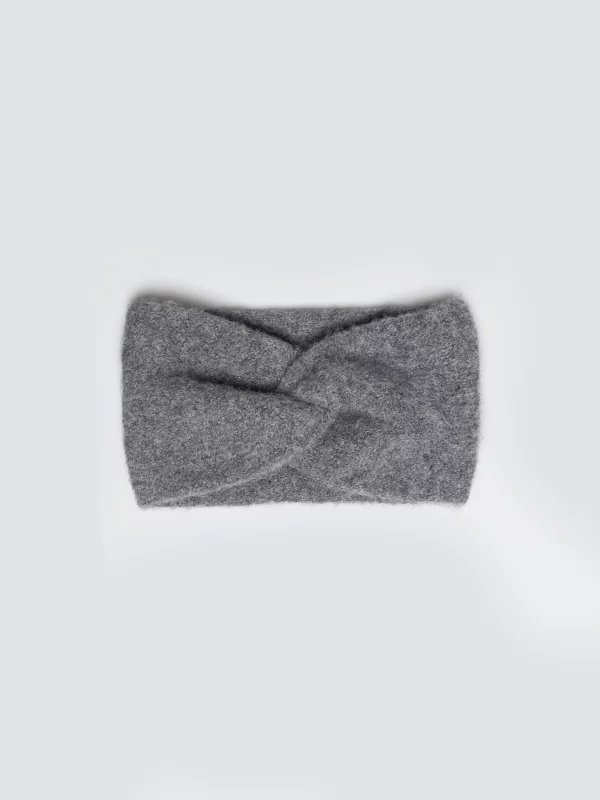 Opaska damska z ozdobnym splotem szara Nefreti 902