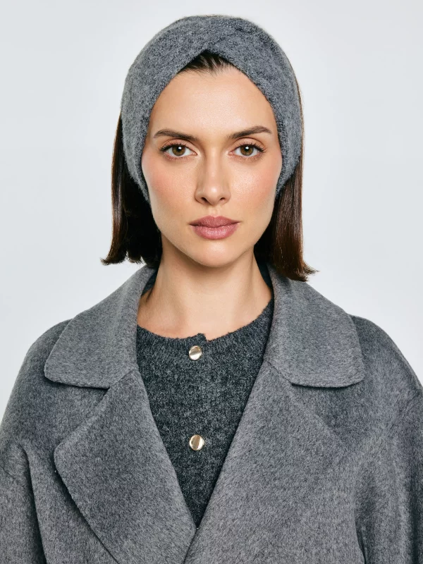 Opaska damska z ozdobnym splotem szara Nefreti 902